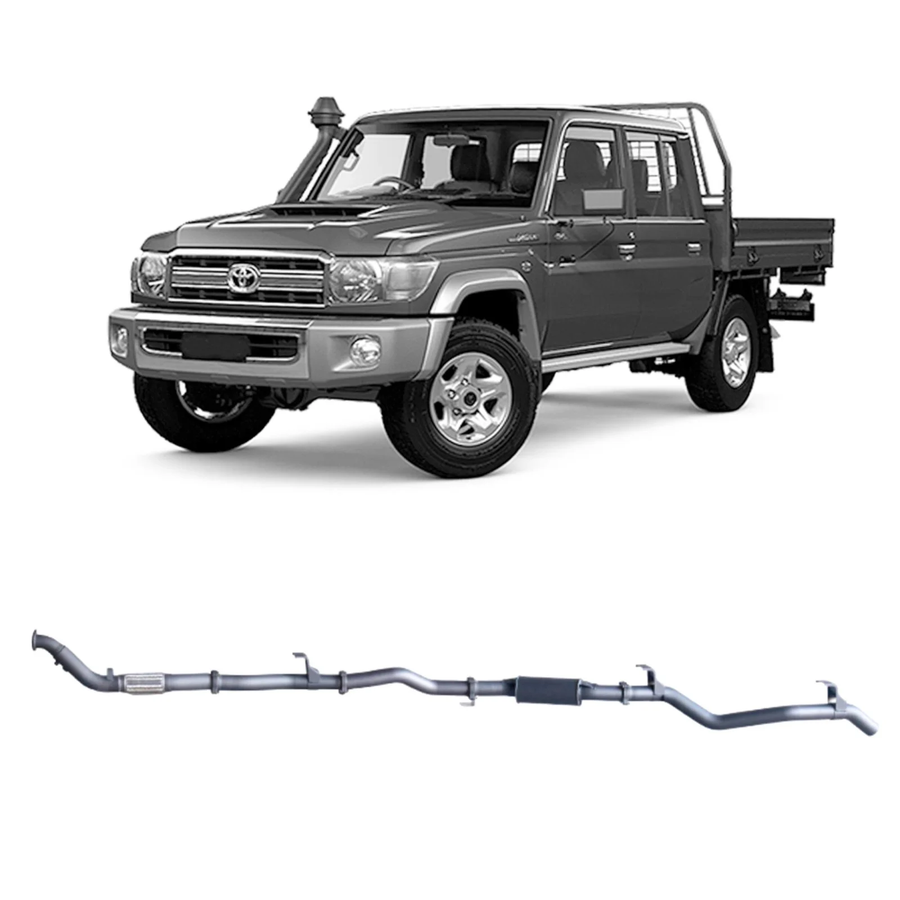 Redback - 4x4 Extreme Duty Exhaust for Toyota Landcruiser 79 Series Double Cab with Auxiliary Fuel Tank (01/2012 - 10/2016)