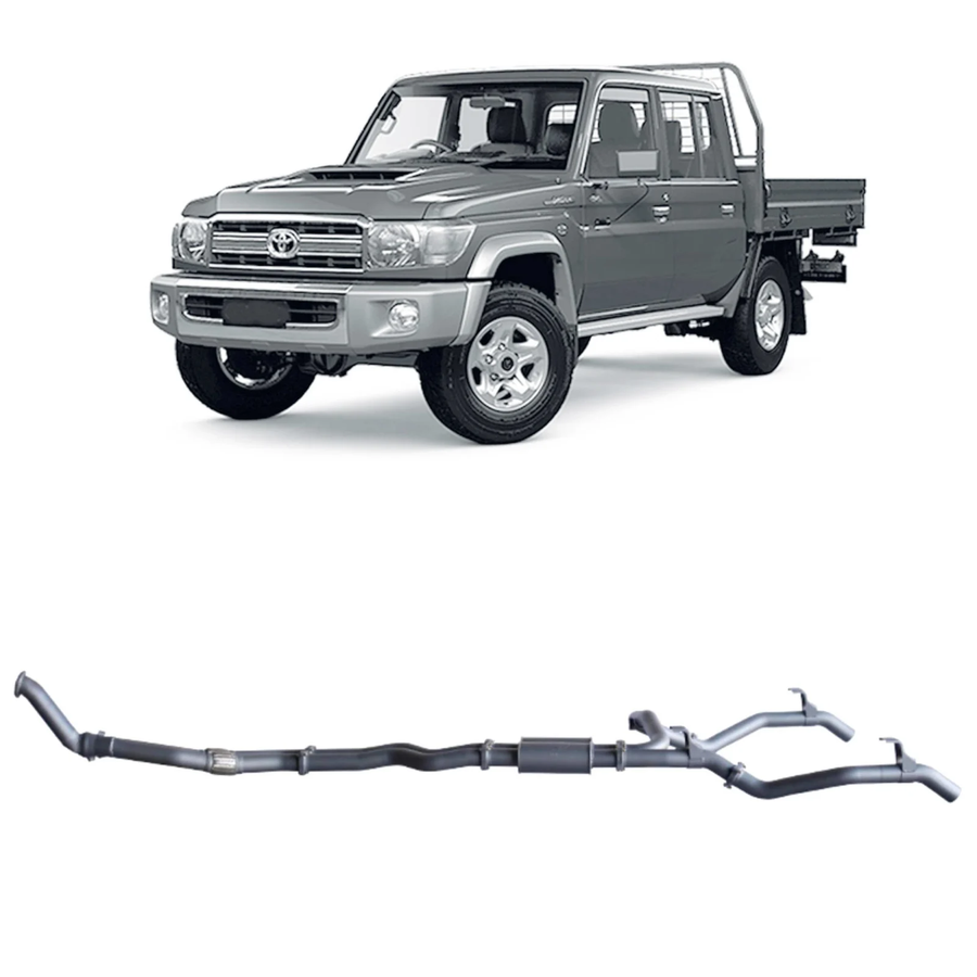 Redback - 4x4 Extreme Duty Twin Exhaust for Toyota Landcruiser 79 Series Double Cab (10/2012 - 10/2016)